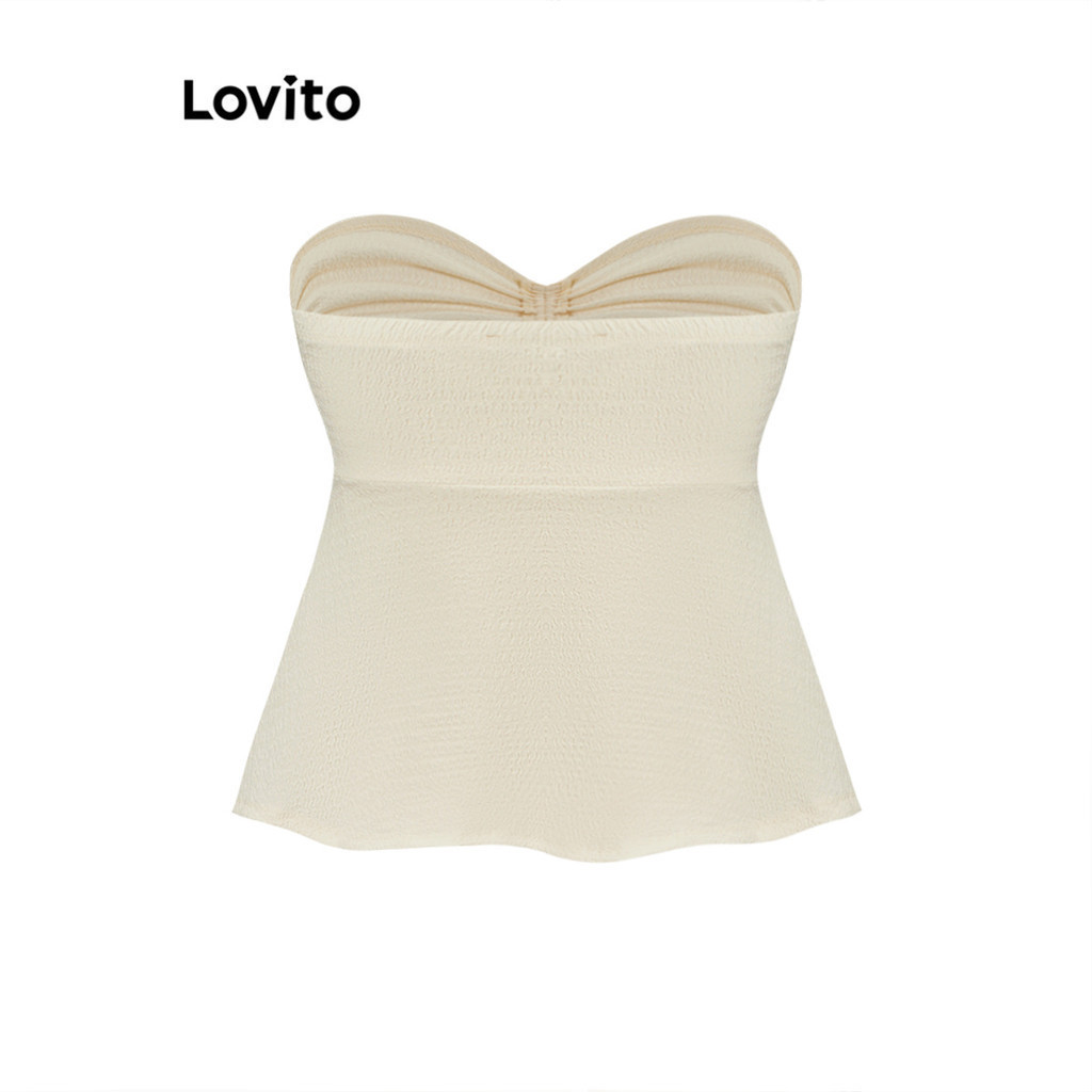 (Trendy) Lovito Regata Vintage Com Cordão Liso E Distintivo Para Mulheres L97AD206 - Women Clothes
