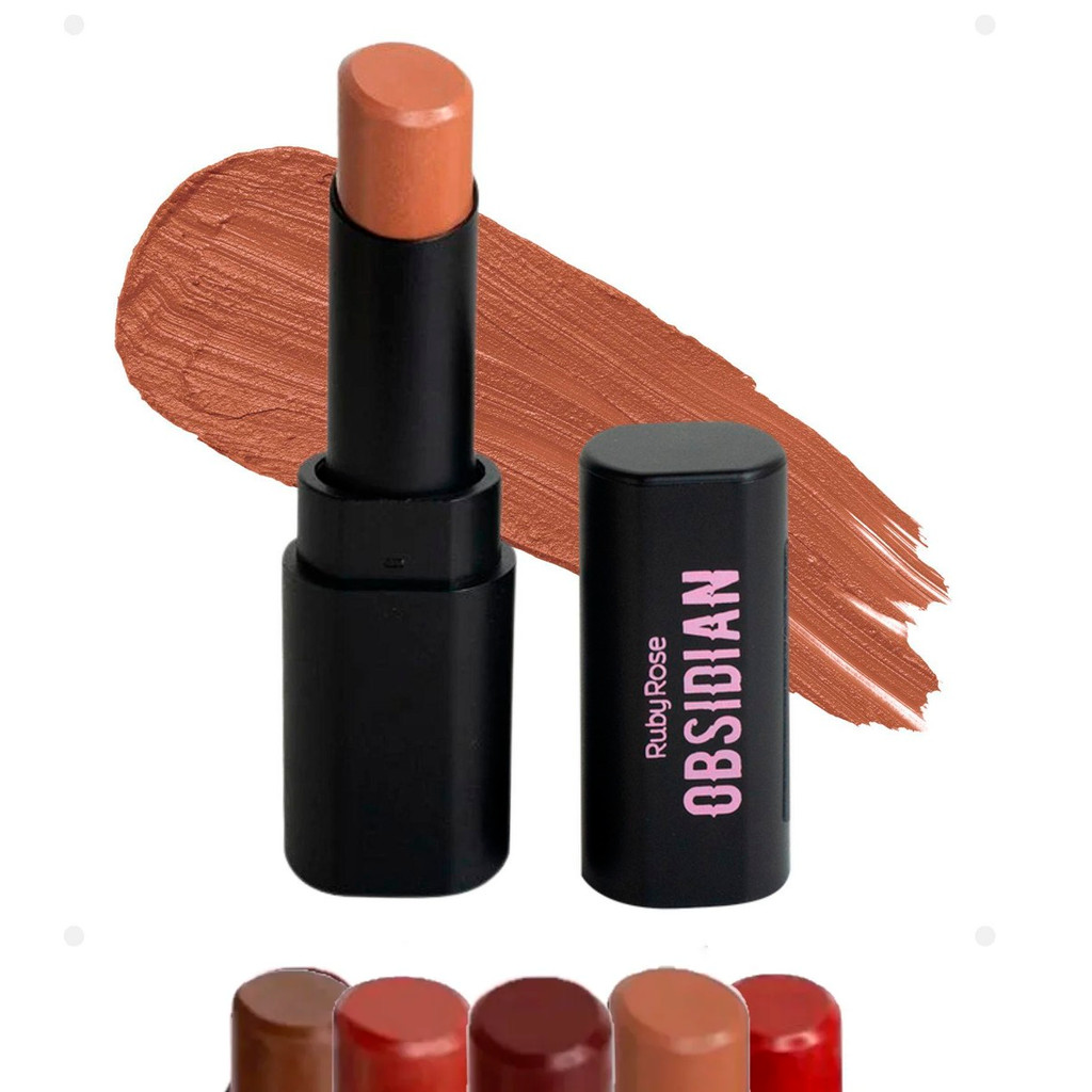 Batom Lipstick Ruby Rose Cream Obsidian Satin Hb7000 em Oferta na Shopee