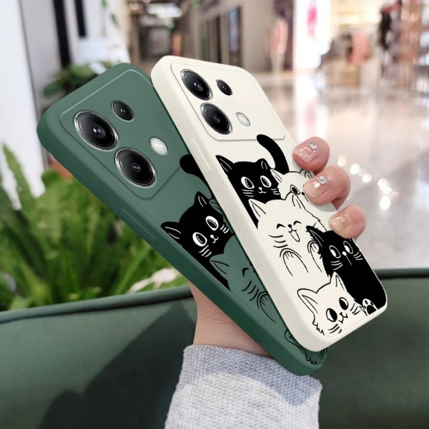 Curioso Gato Padrão Caso De Telefone Para Realme 13 + 14T 14X 14 12 11 Pro 12X 11X À Prova De Choque Macio TPU Capa Tras — imagem 2 de 2