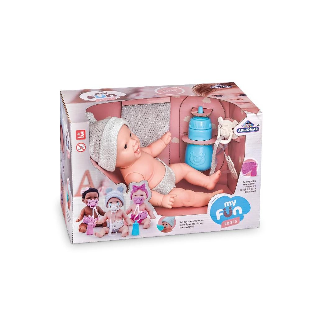 Mini Bebê Reborn Chora Lágrima de Verdade Mamadeira Chupeta