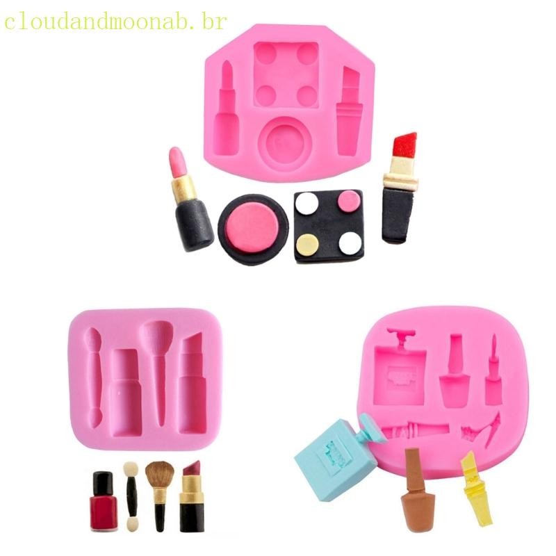 CLO Batom E Ferramentas Maquiagem Moldes Silicone Molde Bolo Açúcar Argila Chocolate Fazend