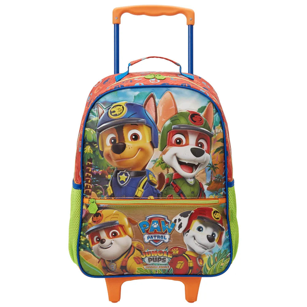 Mochila com Rodinhas 14 Patrulha Canina Jungle Pups - Xeryus