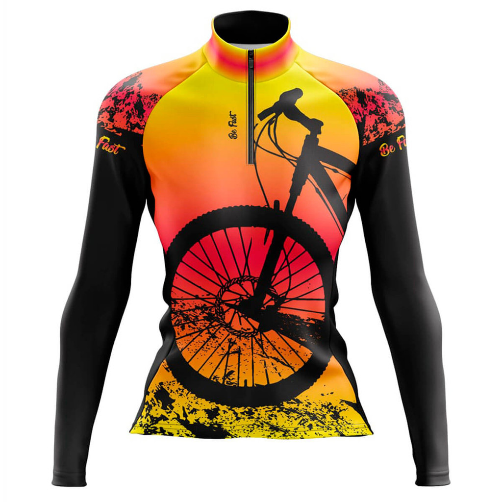 camisa ciclismo feminina manga longa bike pneu colorida 13 em Oferta na Shopee