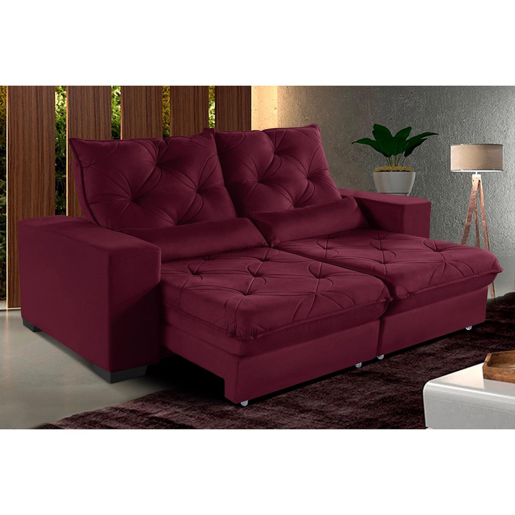 Sofá Retrátil e Reclinável 1,80 Suede Isis