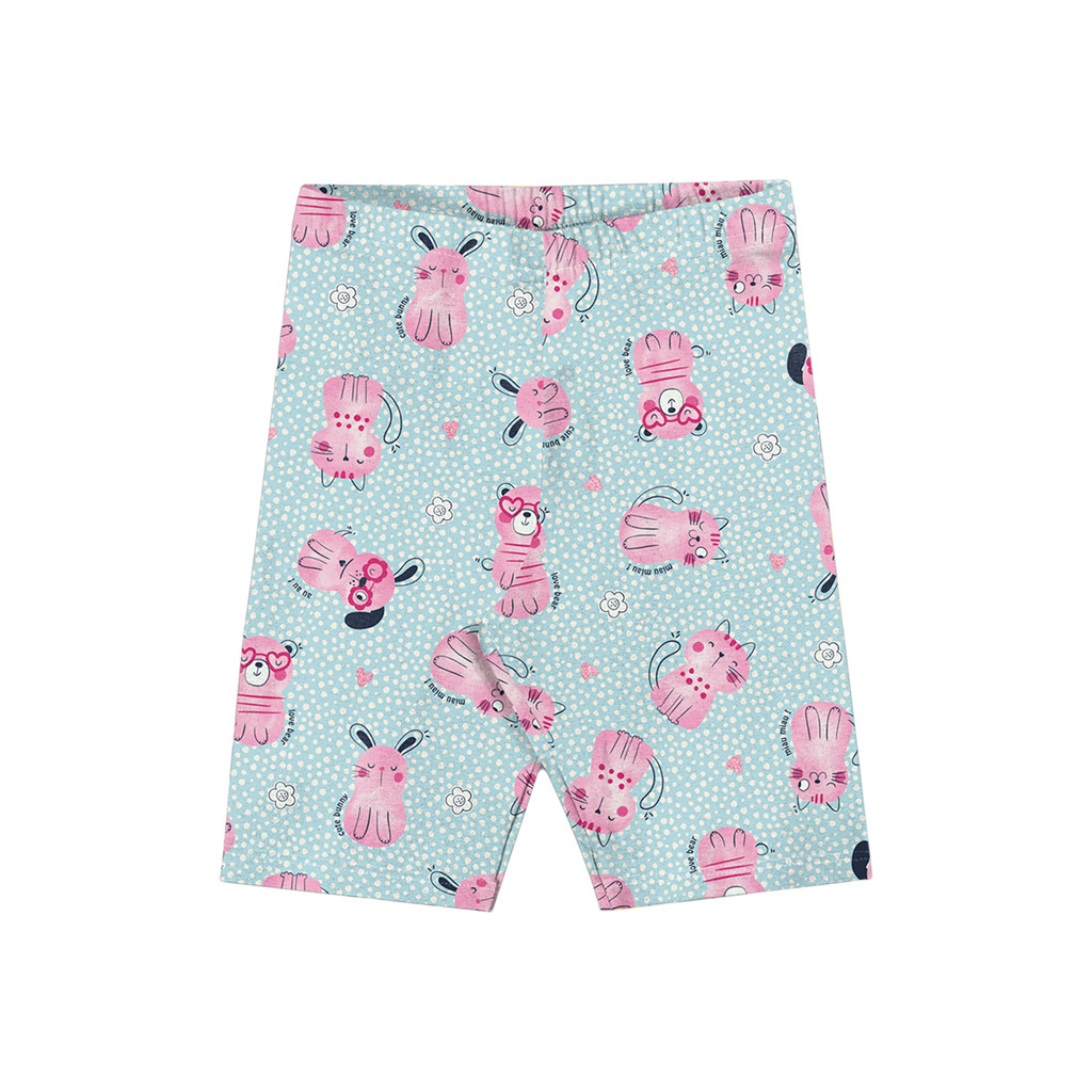 Short Infantil Menina Estampado Elian Azul - Baby & Kids Fashion
