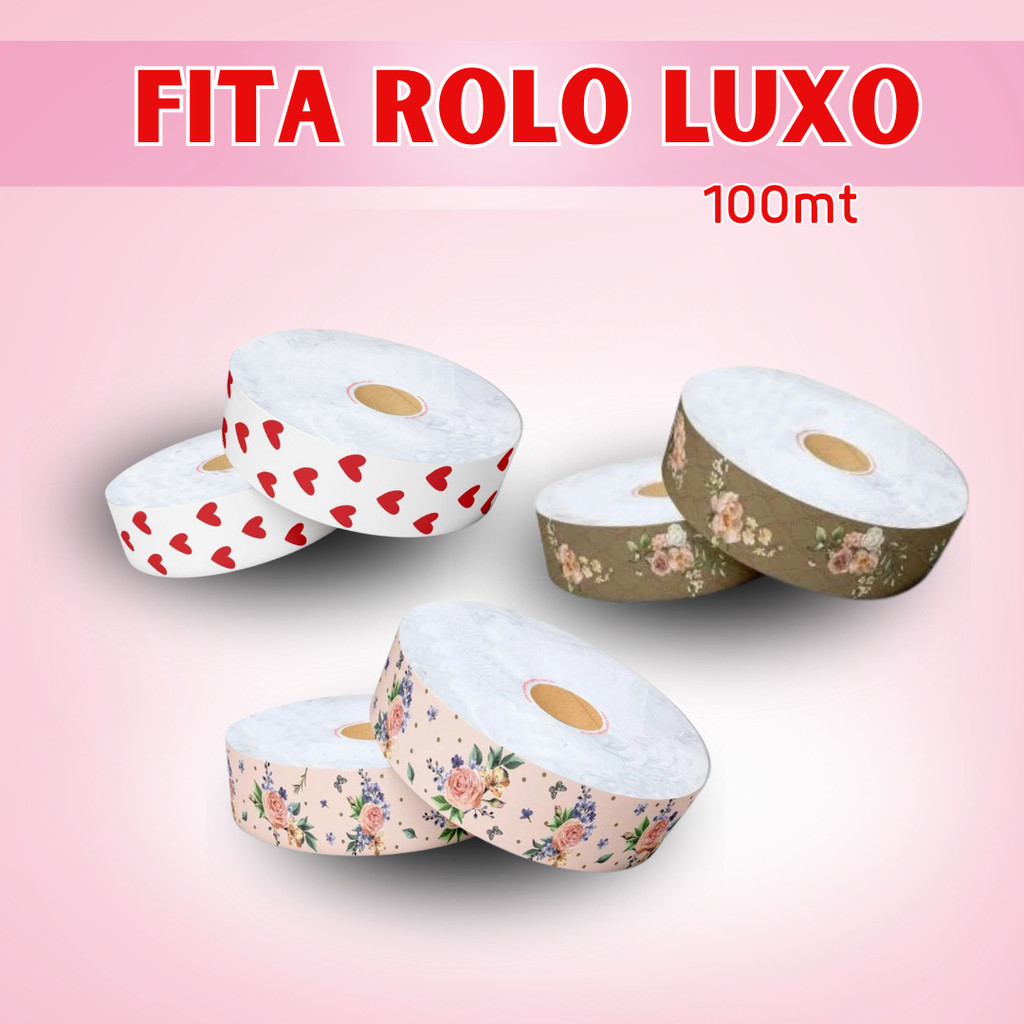 Fita Rolo Luxo 32MM x 100 Metros Fita Para Laços e Presente