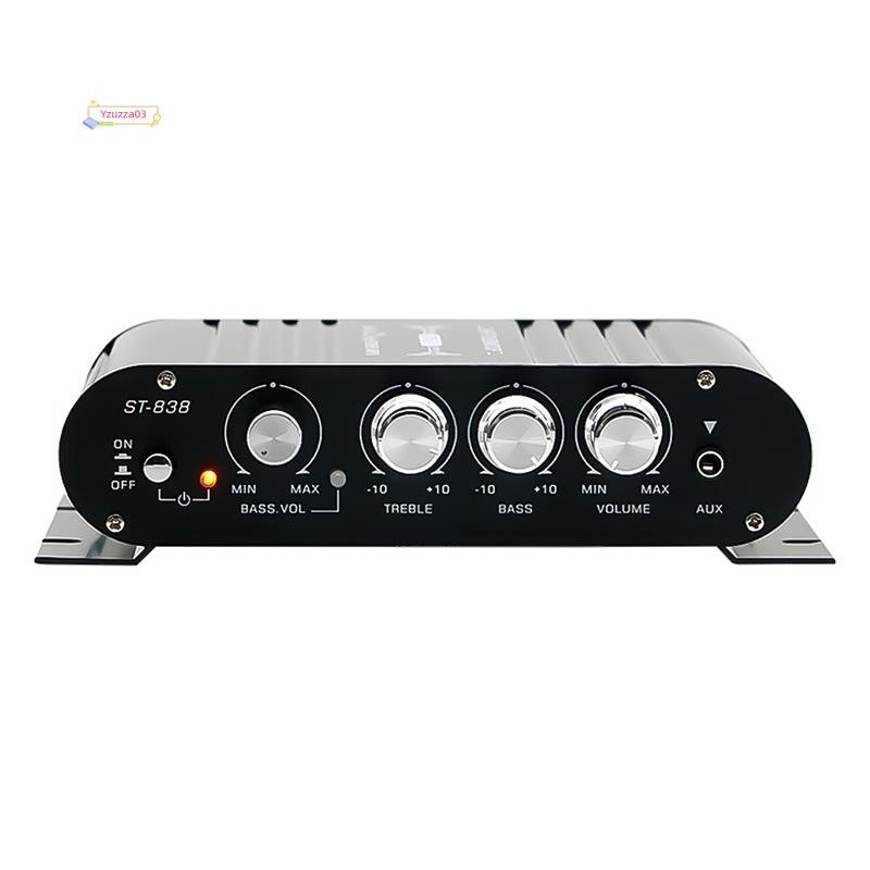 [Hot]- 838 Amplificador De Potência HiFi De 2.1 Canais 80Wx2 Som De Baixo Estéreo Com Saída De Subwoofer Áudio Doméstico