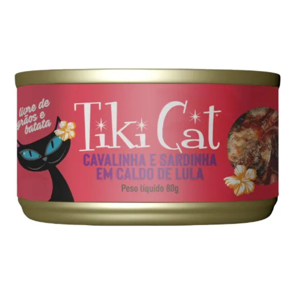 Tiki Cat Grill Cavalinha E Sardinha C/ Caldo De Lula 80g