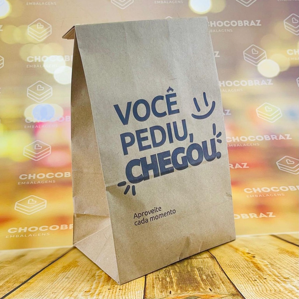 150 SACO DELIVERY KRAFT VOCÊ PEDIU CHEGOU TAM PP - REFORÇADO (25 X 18 X 12) em Oferta na Shopee