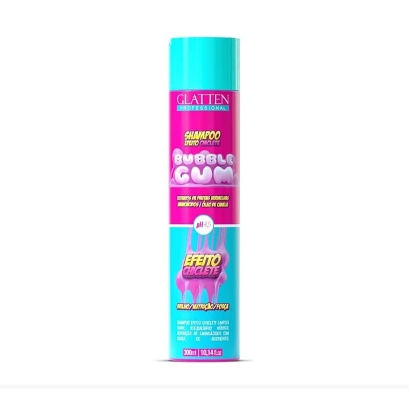 Shampoo Chiclete Bubble Glatten 300ml | Limpeza Suave e Cheiro Irresistível