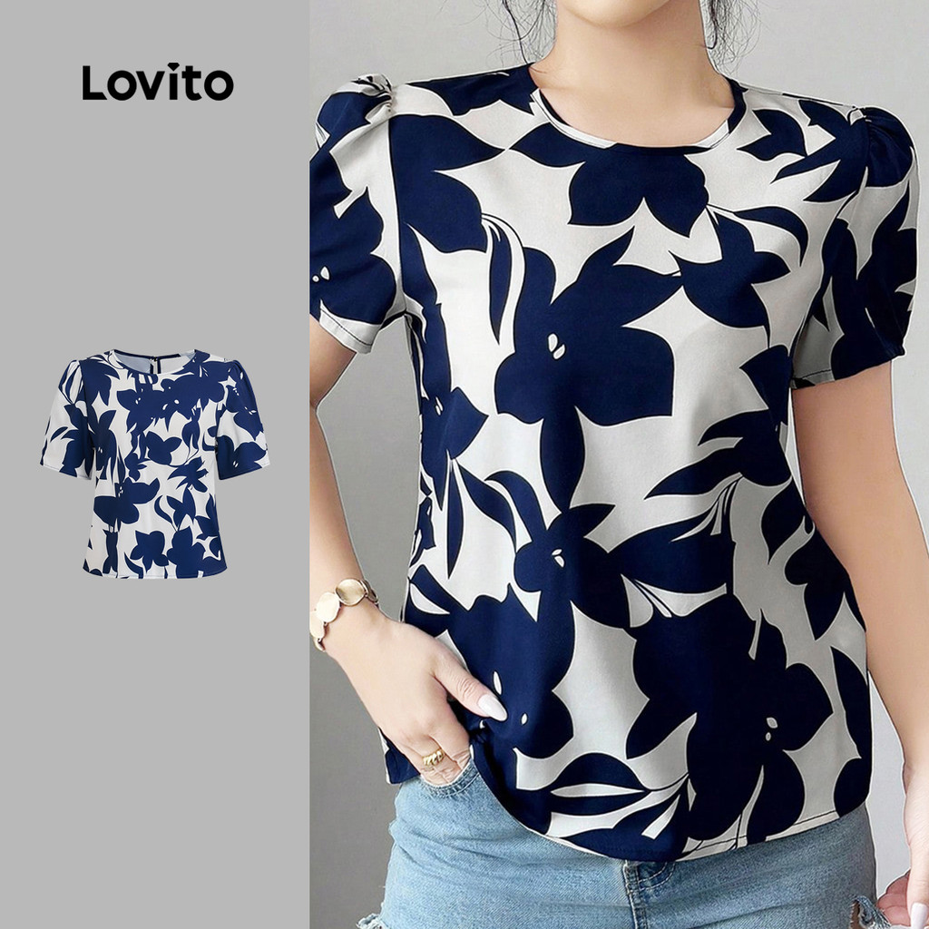 (New) Lovito Blusa Boho Flores Lazer Primavera/verão para Mulheres L143ED405