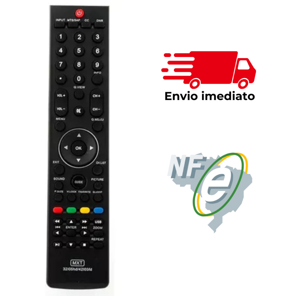 Controle Remoto Para Tv H-buster Lcd / Led Hbtv-32l05hd