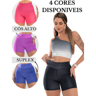 Short  Degradê Feminino Cintura Alta para Academia confortável Suplex em Oferta na Shopee