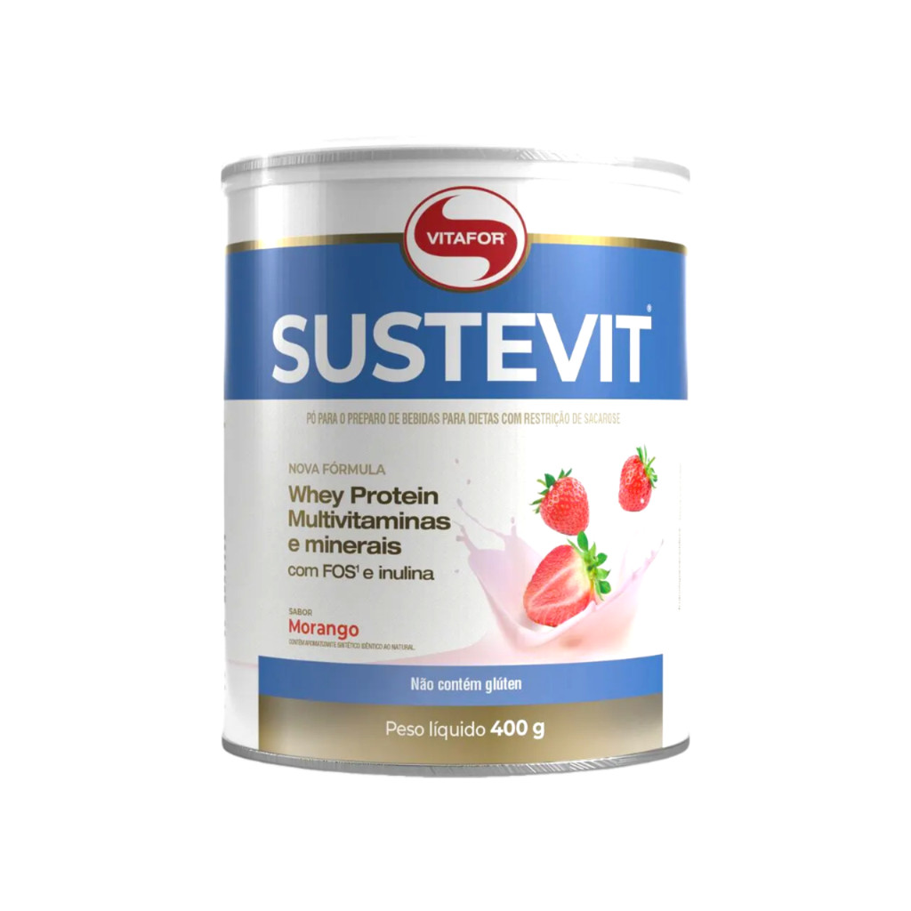 Multivitaminico em Pó - Sustevit Morango 400g - Vitafor em Oferta na Shopee