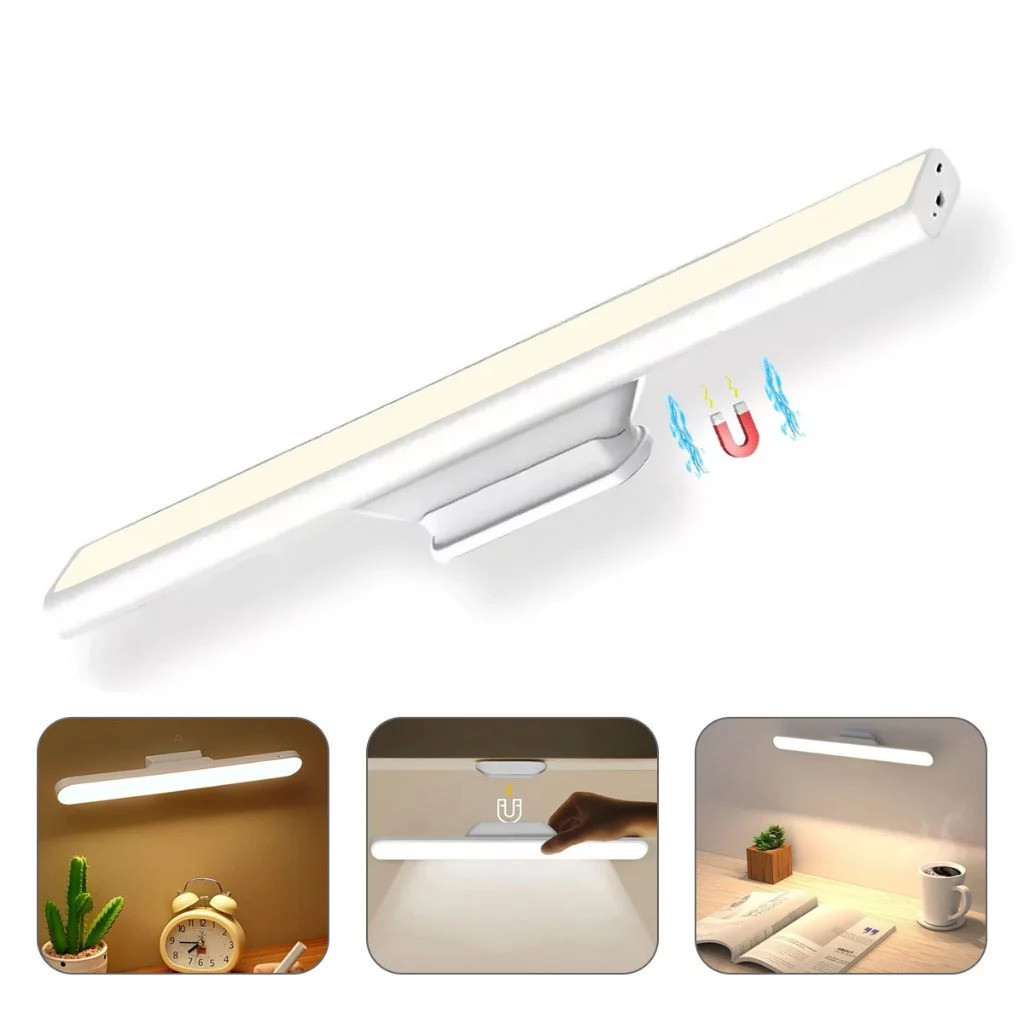 Luminária De Led Sobrepor Bastão Recarregável Sem Fio Com Suporte Magnético E Touch 3 cores com Controle Remoto TechoPro