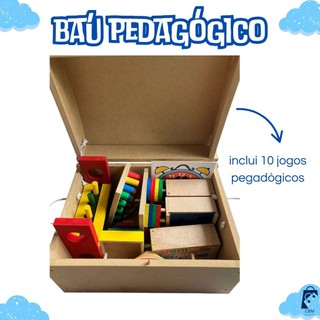 Báu Pedagógico Com 10 Brinquedos Educativos Em Mdf - Diversão E Aprendizagem