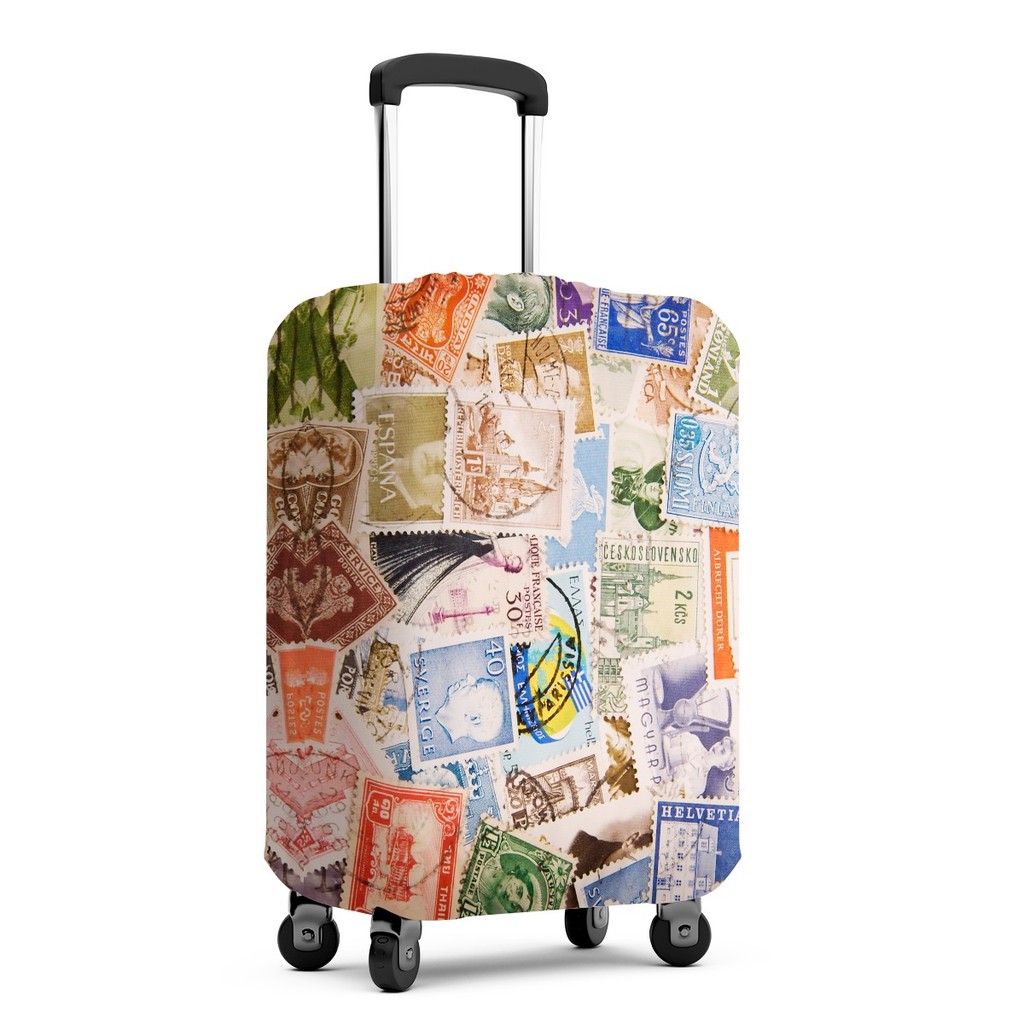Capa Lavável de Mala Selos Viagem Internacional Reforçada Brk Elastano Reforçado