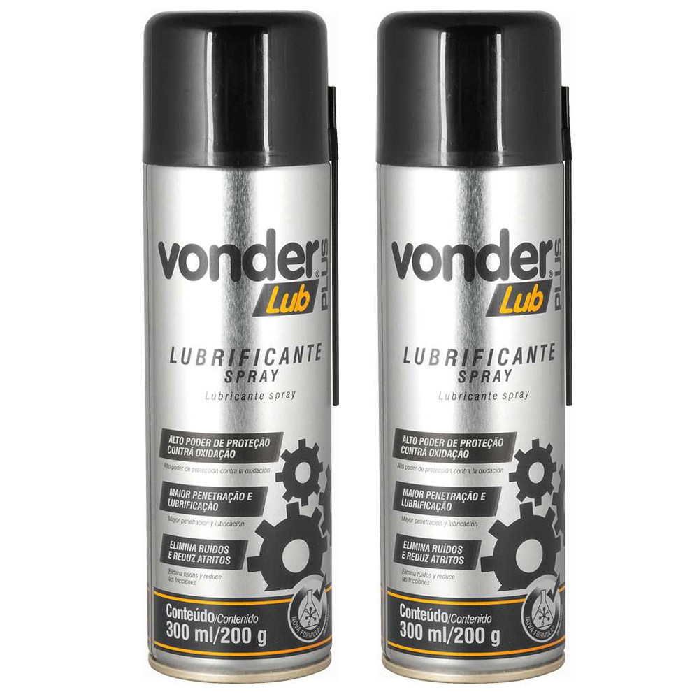 2 Desengripante Lubrificante Spray 300ml Vonder Plus Contra Oxidação em Oferta na Shopee