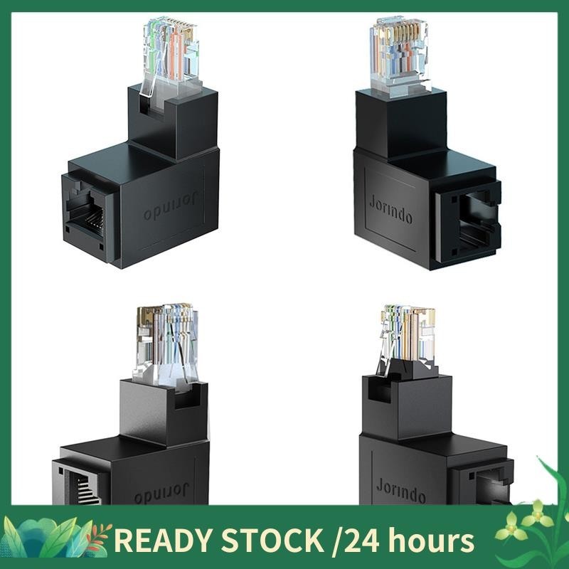 RJ45 Adaptador Ethernet Macho Para Fêmea De Rede Extensor De 90 Graus CAT5E CAT6 CAT8 Conector De Cabo