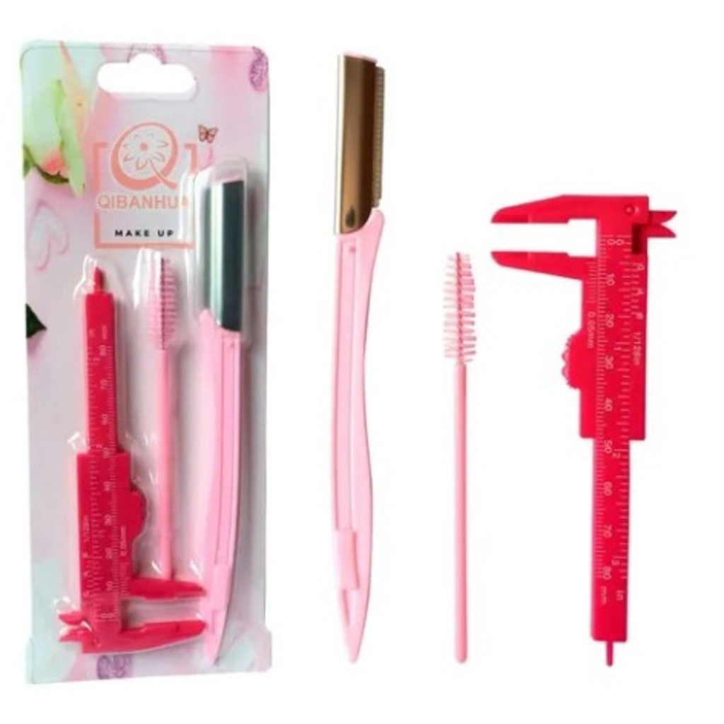 Kit Design Sobrancelha Navalha /Escova e Paquímetro-INLIS ANA