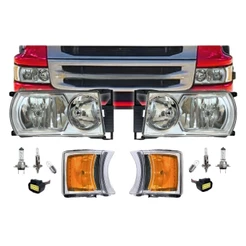 Kit Farol Principal + Pisca Seta 24v Para Scania Série 5 PGR Scania Série 6 PGR Autolux 1760596 1760597