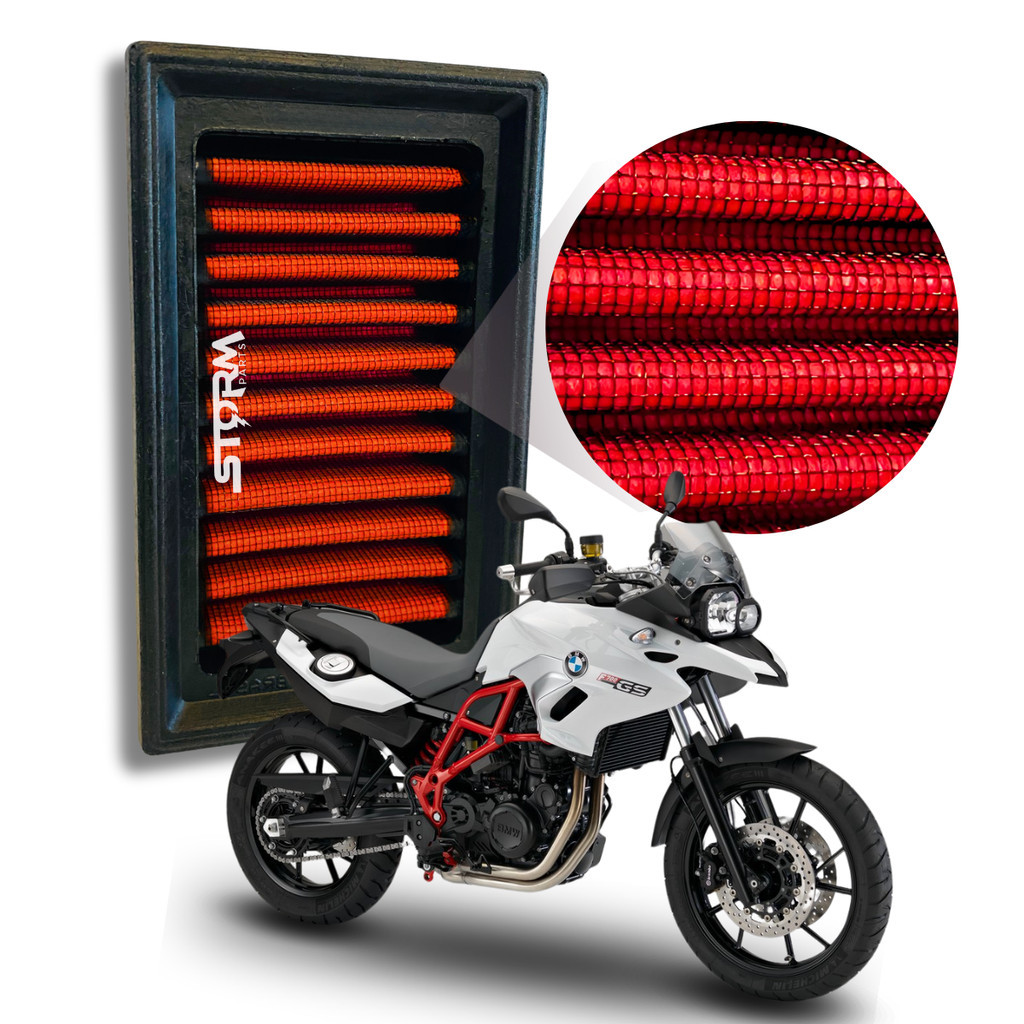 Filtro de Ar Esportivo Moto Bmw F700GS Ano 2013 A 2018 F 700 GS Cilindradas Lavável Reutilizável