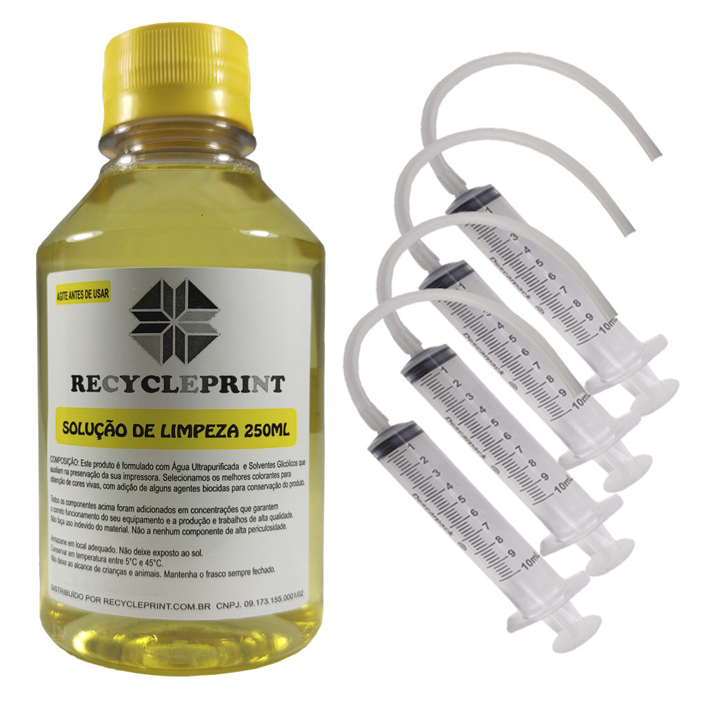 250ml Kit Solução Limpeza Cabeças De Impressão + 4 Seringas em Oferta na Shopee