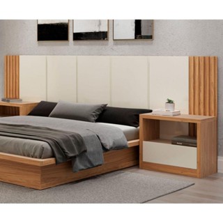 Cabeceira Casal Queen 300X120cm Off White/freijó Dalla Costa em Oferta na Shopee