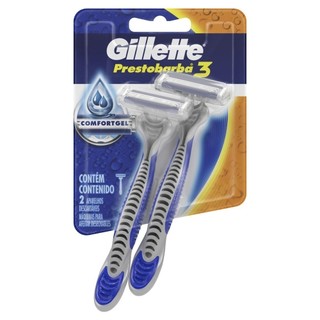 Aparelho de Barbear Gillette Prestobarba 3 Masculino 2 Unidades em Oferta na Shopee