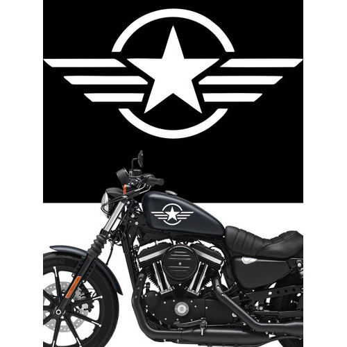 2 Adesivos Símbolo Estrela Militar Moto Custom 20x10cm em Oferta na Shopee