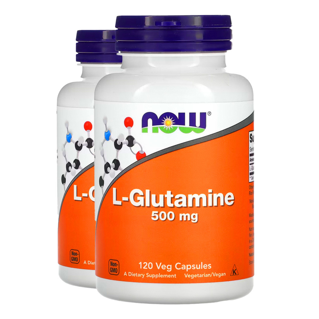 Kit 2x L-Glutamina 500mg Now Foods L-Glutamine 120 Cáps Importado/Made in Usa