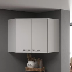 Armário Aéreo Modulado De Canto Fidelitá Viena 75cm 2 Portas Branco