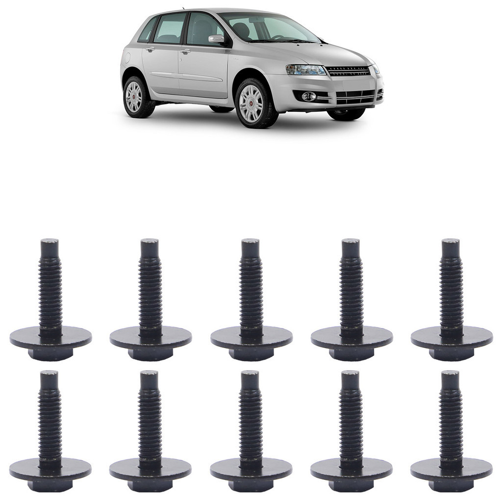 Kit Parafusos Farol e Parachoque Dianteiro Stilo 2003 2004 2005 2006 2007 2008 2009 2010 2011 10 Peças - Spare Parts and Accessories for Vehicles