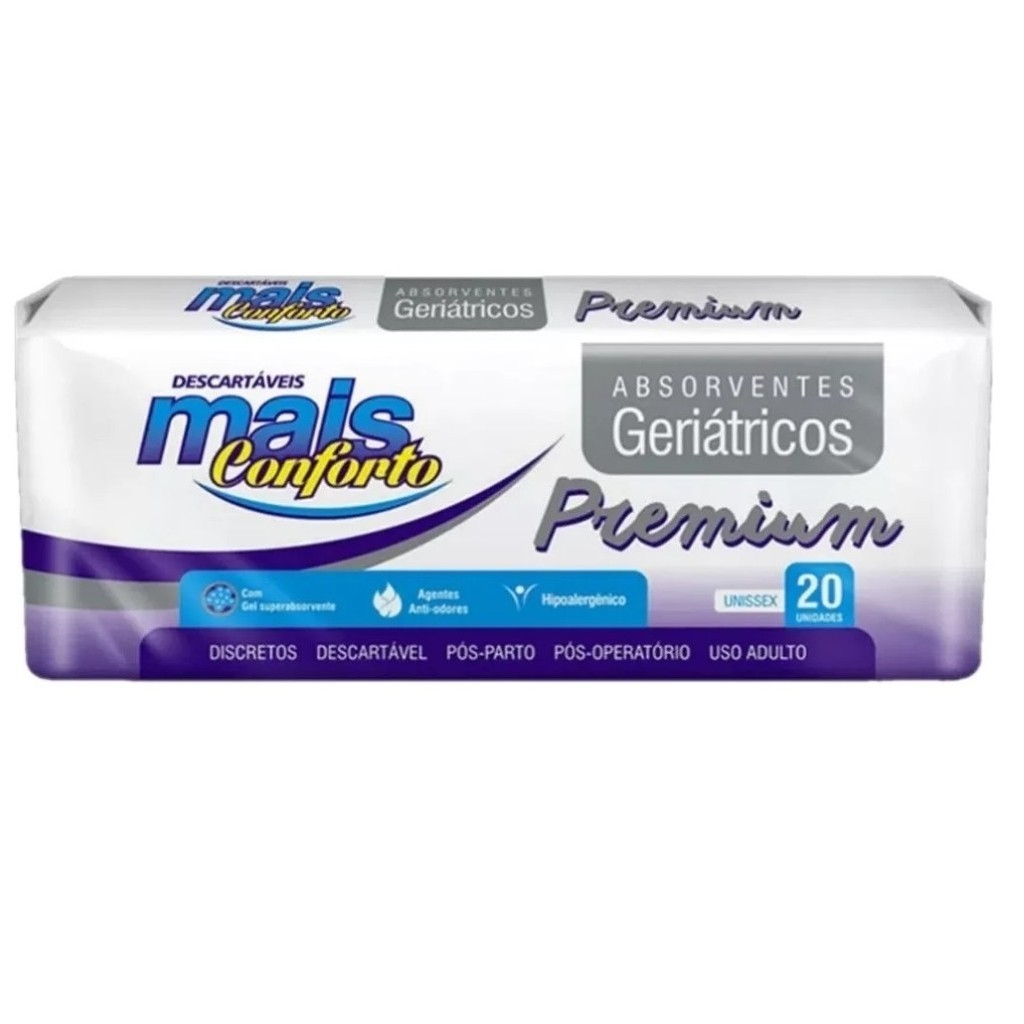 Absorvente Geriátrico Mais Conforto com 20 Unidades