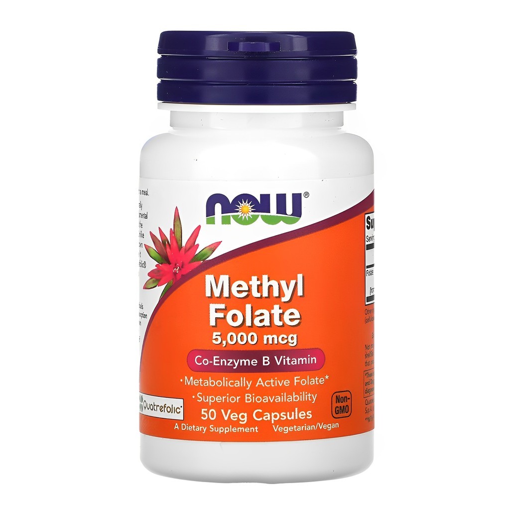 Now Foods Folato de Methyl 5000mcg 50 Cápsulas Importado