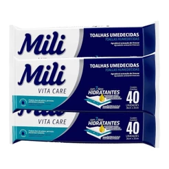 Kit 3 und Toalhinha Umedecida Mili Adulto c/40