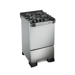 Fogão 4 Bocas Decorato Mesa Vidro Vetro Inox Bivolt Mueller