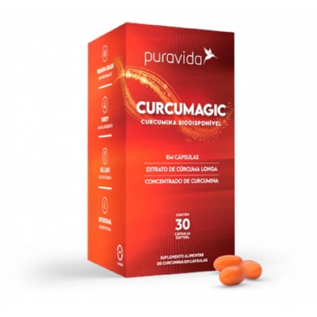 Curcumagic 30 Caps Pura Vida em Oferta na Shopee