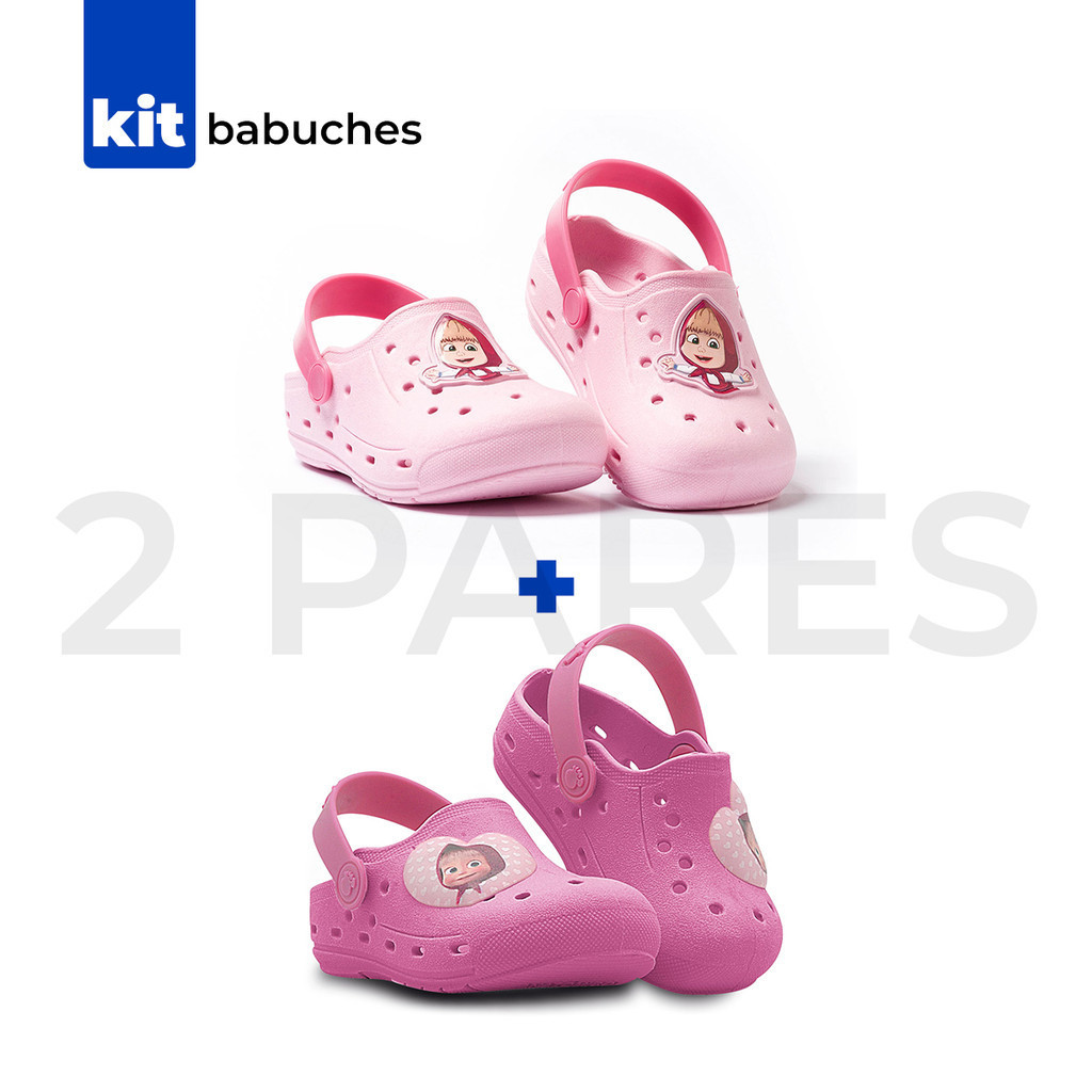 Kit 2 Pares Sandália Injetada Infantil Masha E O Urso em Oferta na Shopee