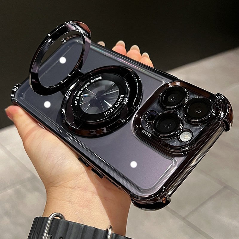 Carregamento Sem Fio De Luxo Estojo De Suporte De Anel Magnético Para iPhone 11 12 13 14 15 16 Pro Max Plus Tampa Do Pára-Choques Transparente em Oferta na Shopee