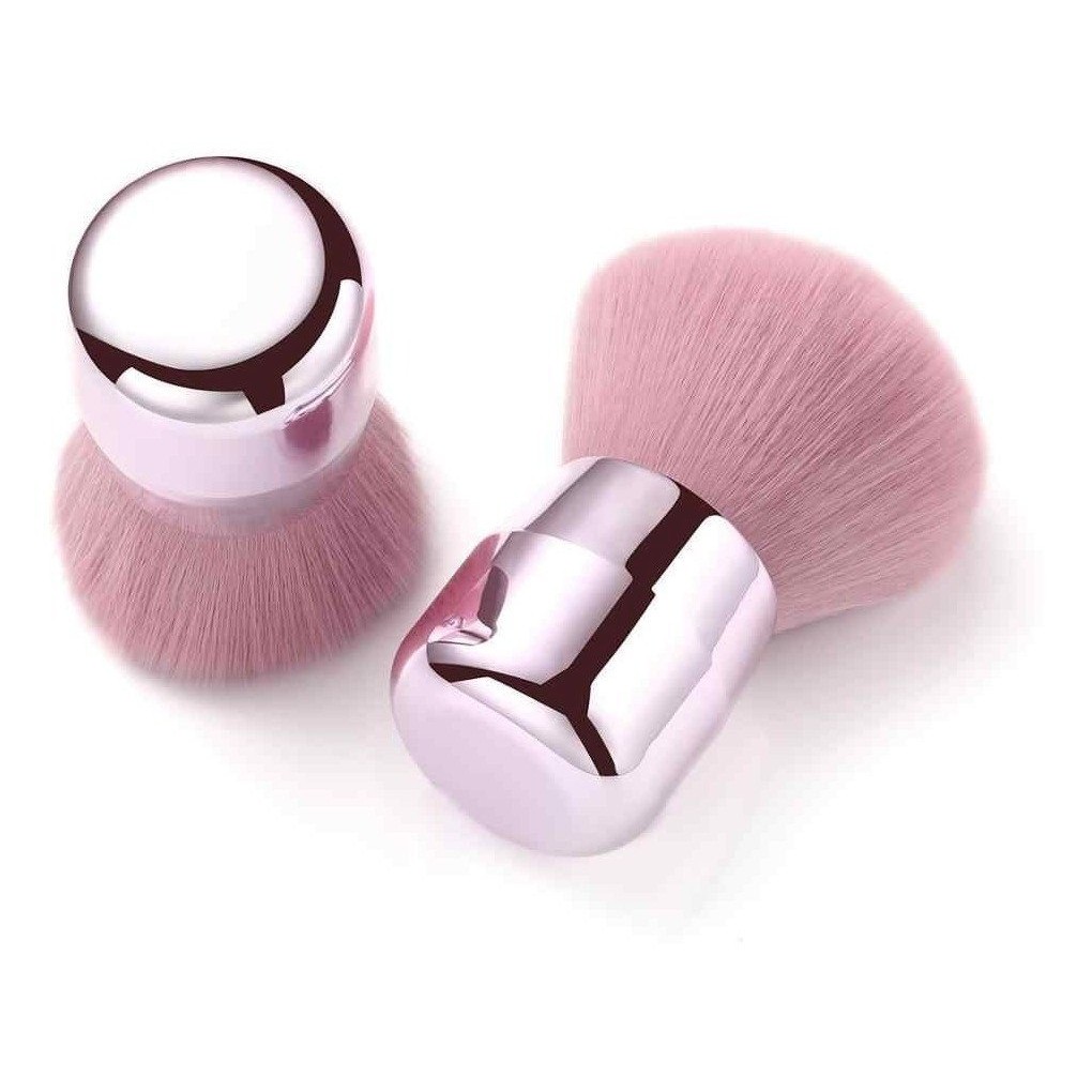 Pincél Mágico Maquiagem Chanfrado Aplicador de Pó Blush Base Rosa Lindo Profissional