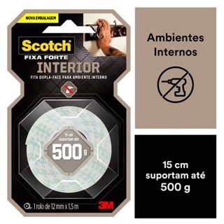 Fita Dupla Face Fixa Forte Espuma 3M 12MM X 1,5M em Oferta na Shopee