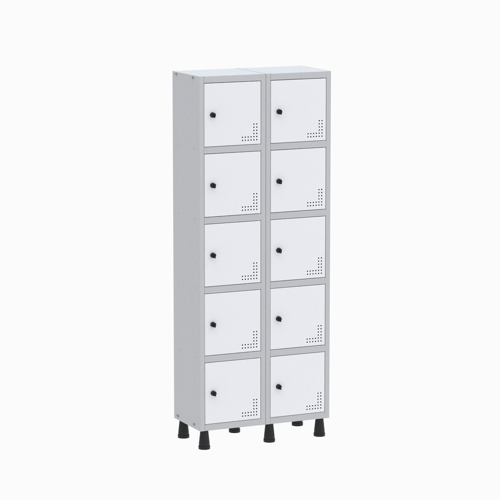 Armário Locker Guarda Volume Aço Light 10 Portas 69x179,5cm Cinza/Branco em Oferta na Shopee