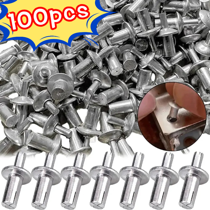 100Pcs Pregos De Alumínio Duráveis Cabeça De Prego Rebites De Expansão De-Parede Oca em Oferta na Shopee