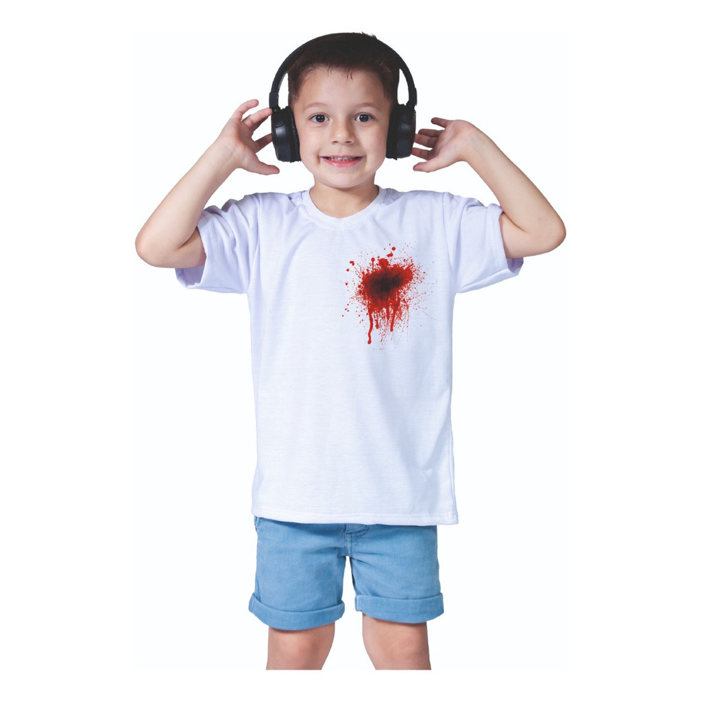 Camiseta Roupa Infantil Unisex Halloween Dia Da Bruxas Medo Terror