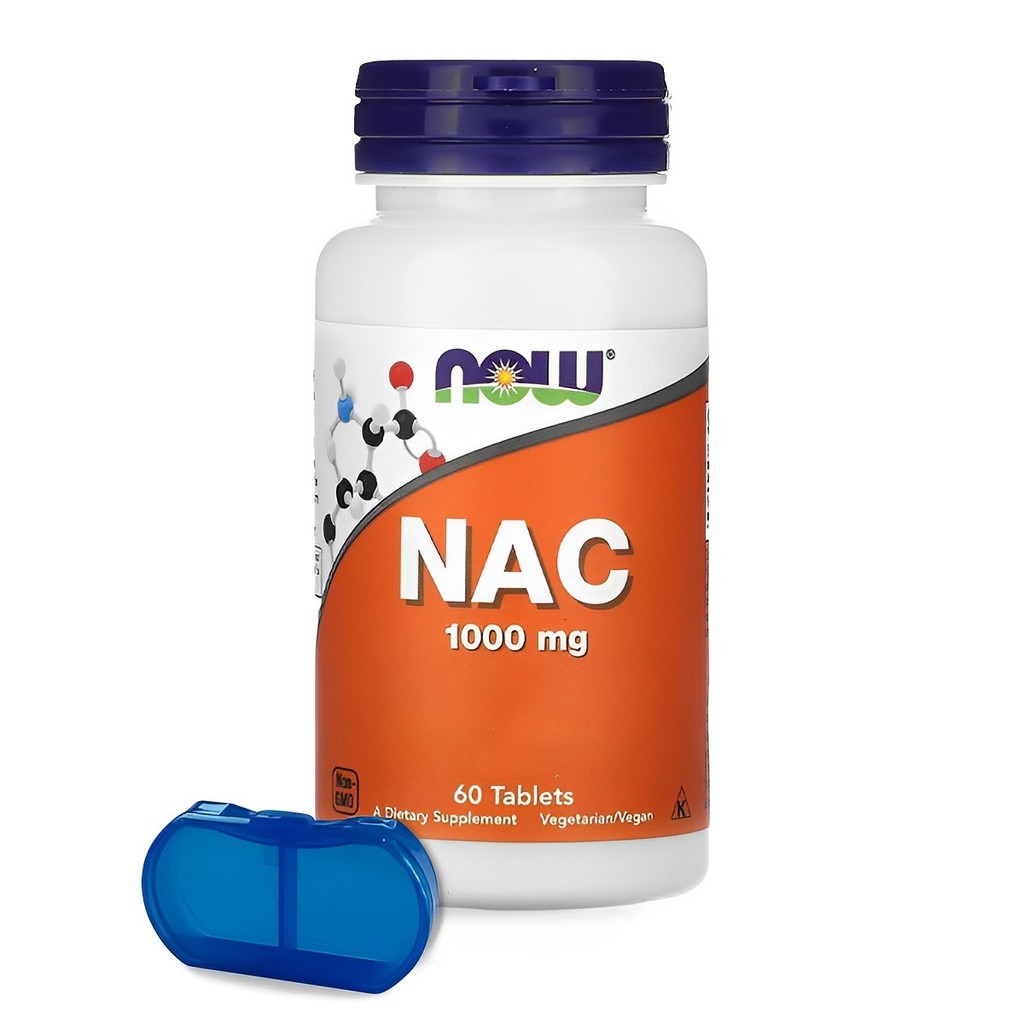 Nac N-acetil-Cisteína 1000mg Now Foods 60 Tabs Importado + Porta Cápsulas em Oferta na Shopee
