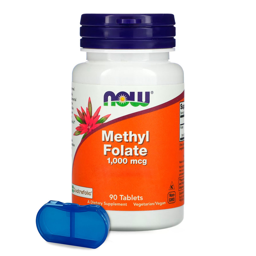 Metilfolato Methyl 1000mcg Now Foods 90 Tab + Porta Cápsulas