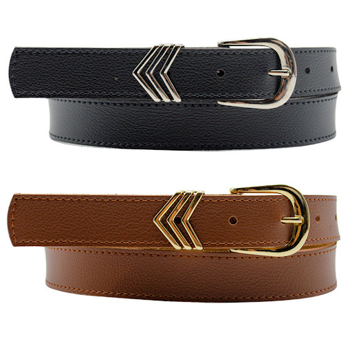 Kit 2 Cinto Feminino 2,5cm Fivela Dourada Prateada Passador Detalhado Moda Atual 96030K2 em Oferta na Shopee