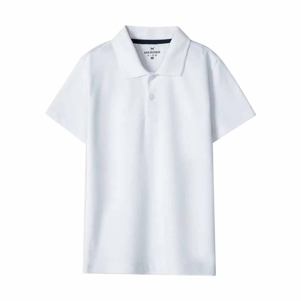 Camiseta Polo Hering Infantil Menino Manga Curta Em Piquet Branco