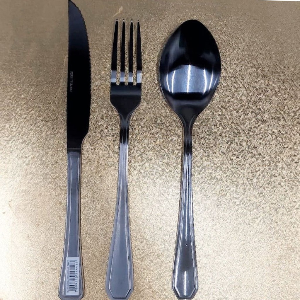 Talheres De Mesa Aço Inox Preto Talher Linha Victória Black